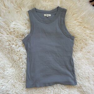 Madewell (Re)generative ribbed cotton Gray Tank Top